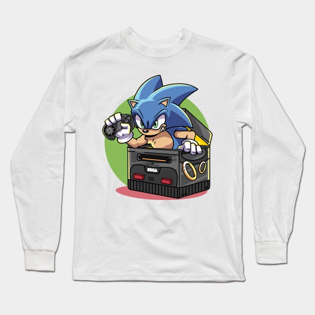 Sonic in a Sega Box! Long Sleeve T-Shirt by dlo168